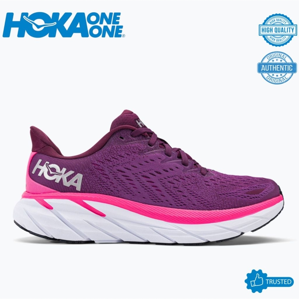 SEPATU HOKA CLIFTON 8 GRAPE WINE BEAUTYBERRY