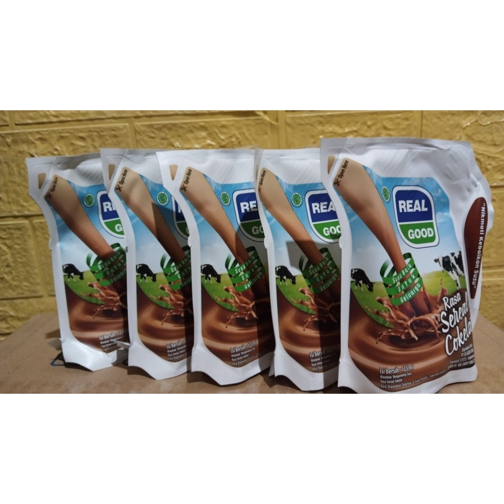 

Susu Real Good Pouch 125ml rasa coklat isi 5 pcs