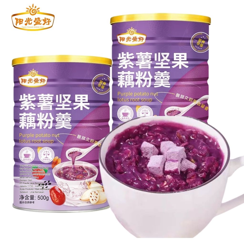 

YANG GUANG SHENG HAO HEMAT 2PCS Oufen Lotus Root Powder Ubi Purple 500gram Bubuk Akar Teratai BPOM RI