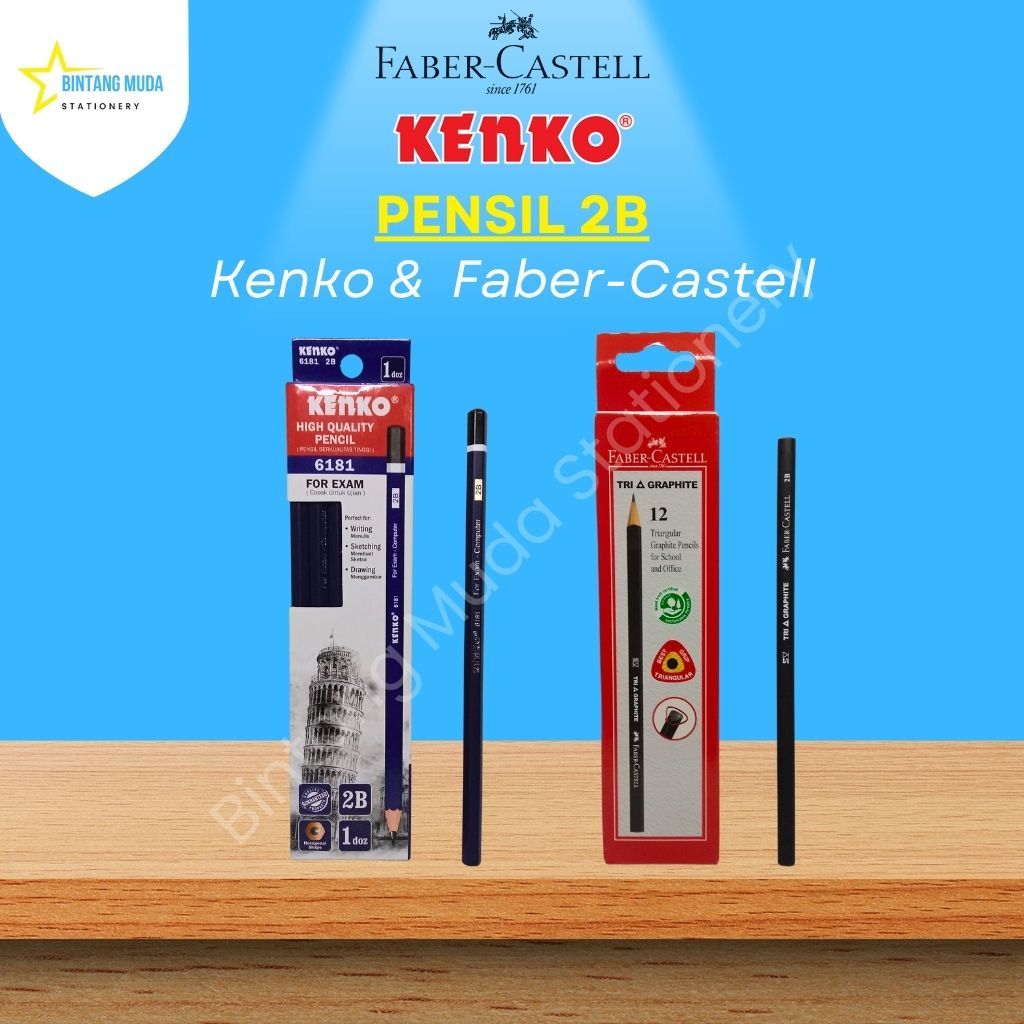 

Pensil 2B Kenko 6191 6181 & Faber-Castell Tri Graphite | Pensil Kenko 2B | Pensil Faber Castell 2B | Kenko | Faber-Castell