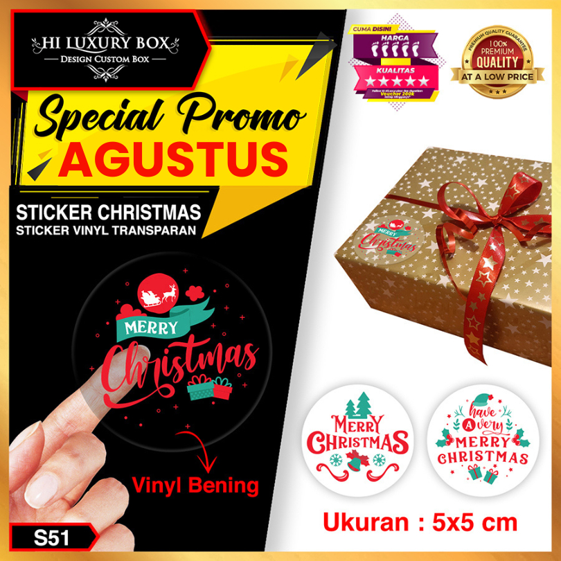 

Stikcer Merry Christmass|Vinly|Segel|Label|Aksesoris|Packaging|S51