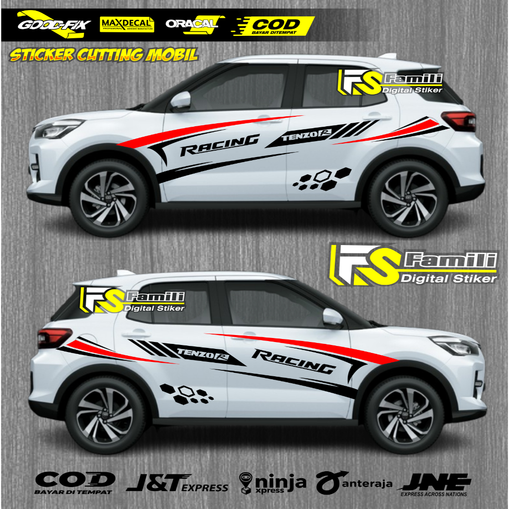 Sticker stiker mobil rocky sticker list daihatsu rocky raize custom text sisi samping