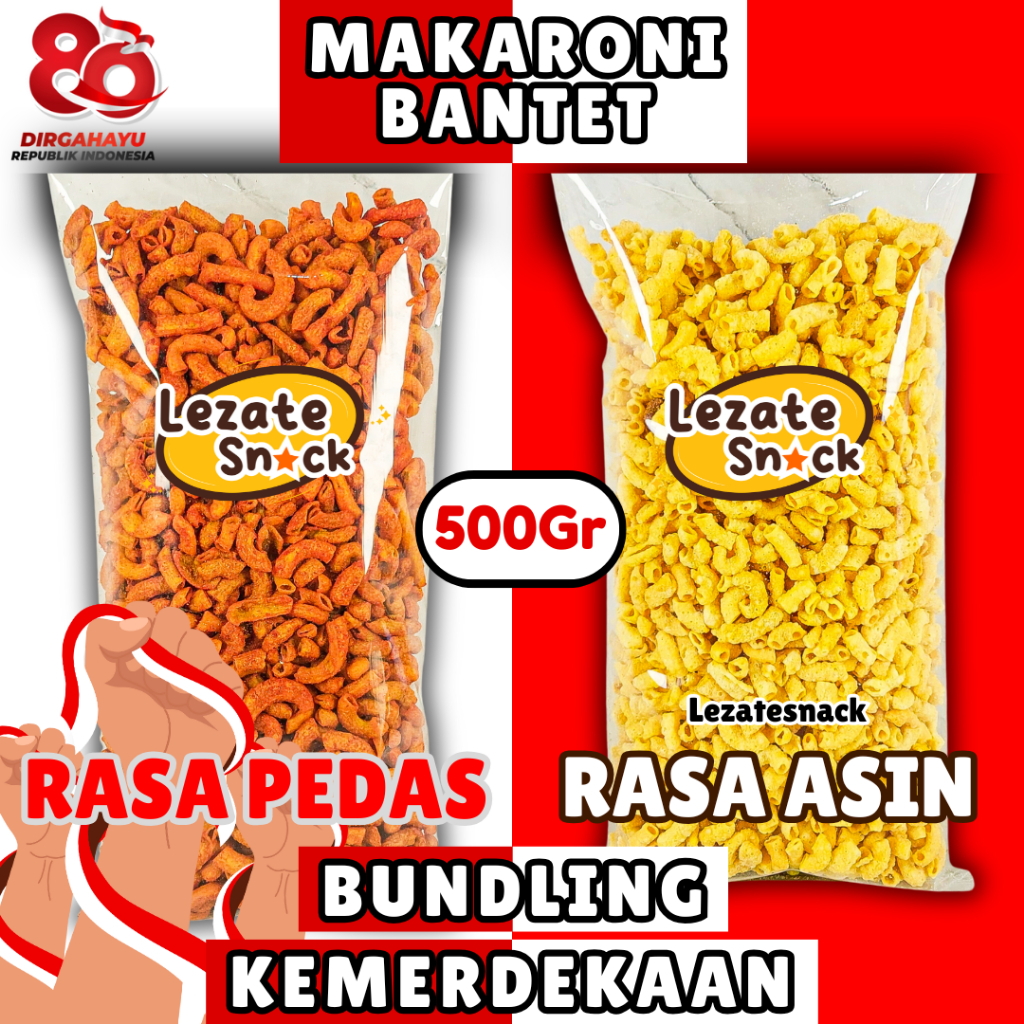 

(BUY 1 GET 1) Makaroni Pedas Daun Jeruk 500gr Gratis Makaroni Asin 500gr WAP SHOP