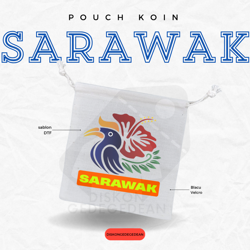 Diskongedegedean Pouch Dompet Koin Souvenir Malaysia Kota Sarawak Dompet Koin Oleh Oleh Bahan Blacu 
