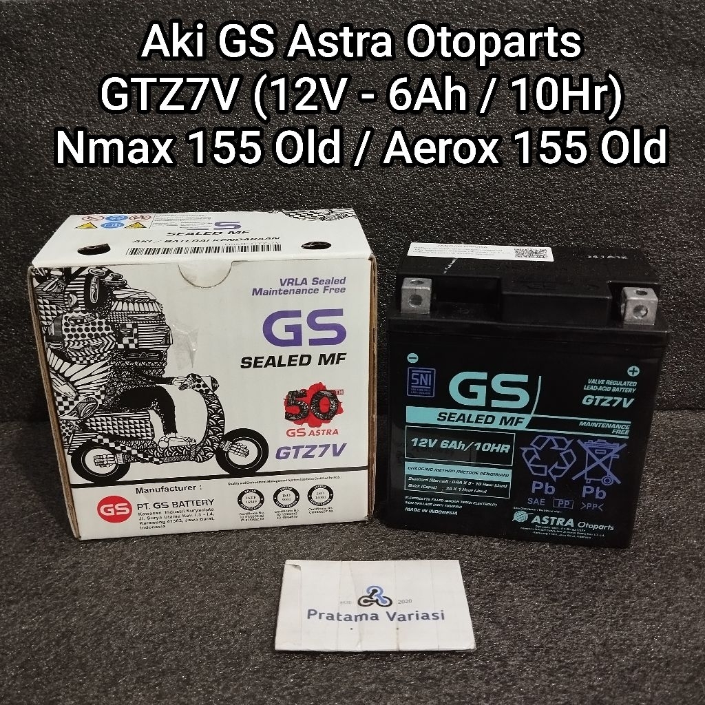 Aki GS ASTRA Otoparts GTZ7V Yamaha Nmax 155 old / Aerox 155 old [GS Astra] Original