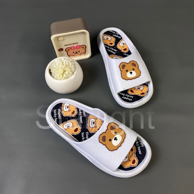 Starlight Sandal Wanita Selop Lucu Karakter Bear Sendal Slip On Cewek Sandal Karet Lentur HSN228