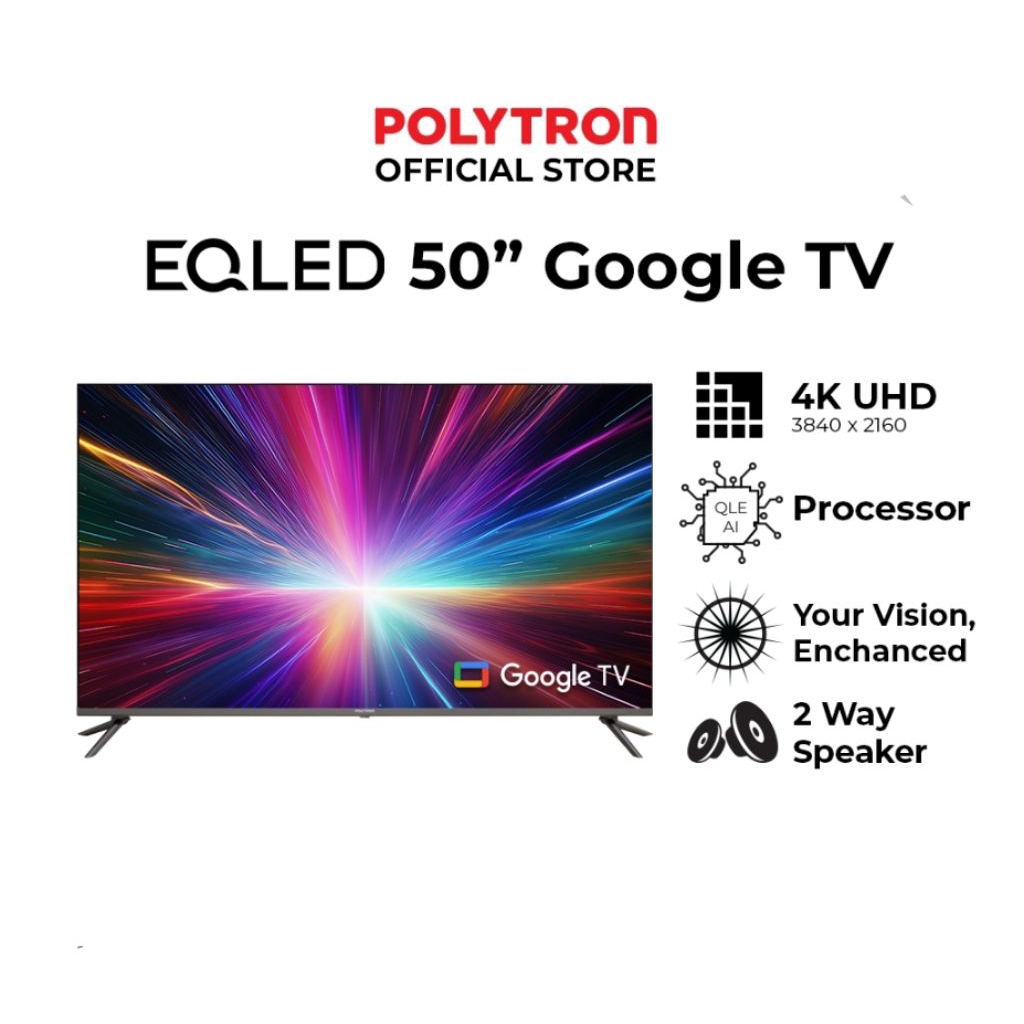 QLED GOOGLE TV POLYTRON 50 INC UHD 4K 50QG9059 GARANSI 5 TAHUN