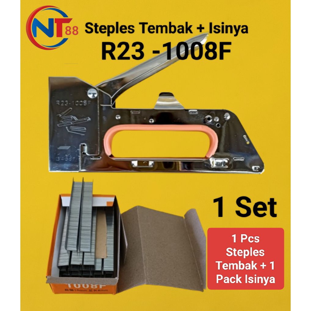 

(1 Set) Staples Tembak R23-1008F + Isi Staples Tembak R23-1008F Staples Tembak 13/4-6-8mm Stapler 8mm
