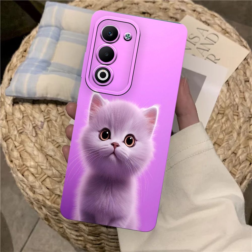 Terbaru Softcase Hp Oppo A5 5G Casing Hp Oppo A60 2024 Terbaru - Softcase Karet Fashion Kucing