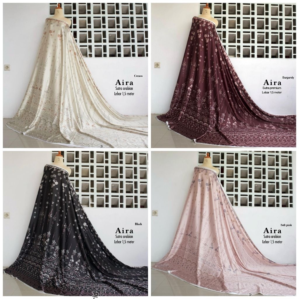 KAIN AIRA/SUTRA ARABIAN/KAIN SILK/KAIN METERAN MURAH/KAIN SERAGAMAN/BAJU COUPLE/KAIN MOTIF VIRAL