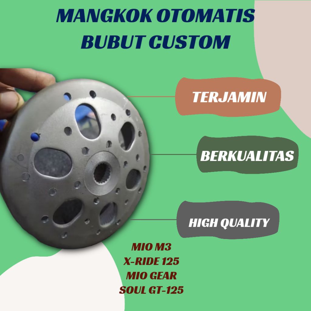 MANGKOK KAMPAS GANDA CUSTOM MIO M3/X-RIDE 125/MIO GEAR/SOUL GT125 MANGKOK OTOMATIS CUSTOM