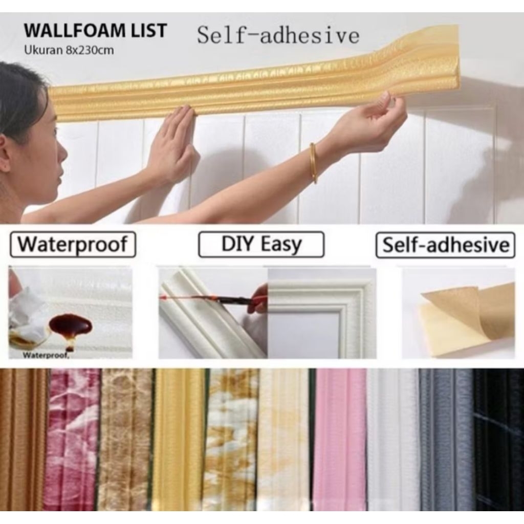 LIST FOAM [Lis pembatas dinding] DEKORASI DINDING RUMAH