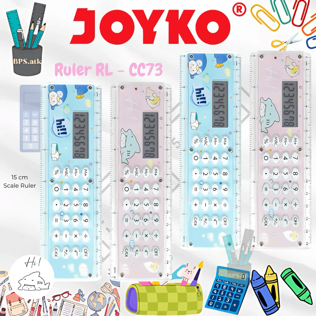 

JOYKO Ruler Calculator / Penggaris Kalkulator 15cm . RL-CC73 Karakter . 2in1 , 2 Fungsi (Multifungsi)