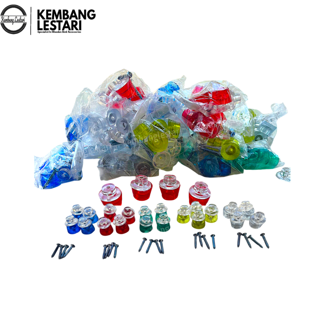 KAKI KARET MODEL TOPI BENING SANGKAR BURUNG, KACER CUCAK IJO, HELOPET KANDANG KAPSUL 1 SET ISI 4PCS
