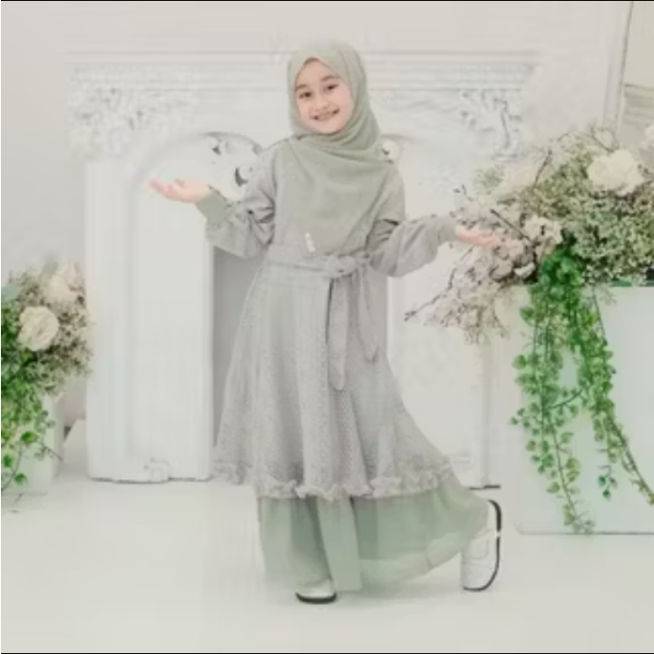 baju kekinian wanita 2024 gamis muslim anak perempuan 12 tahun dress anak remaja 15 tahun
