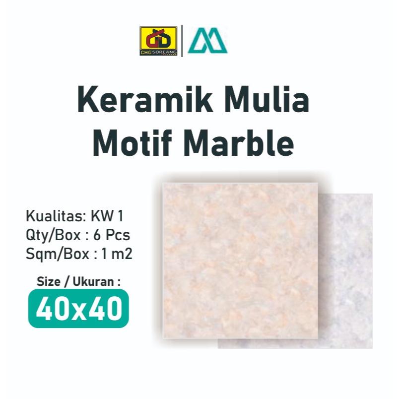 KERAMIK MULIA 40x40 MOTIF MARBLE KW 1