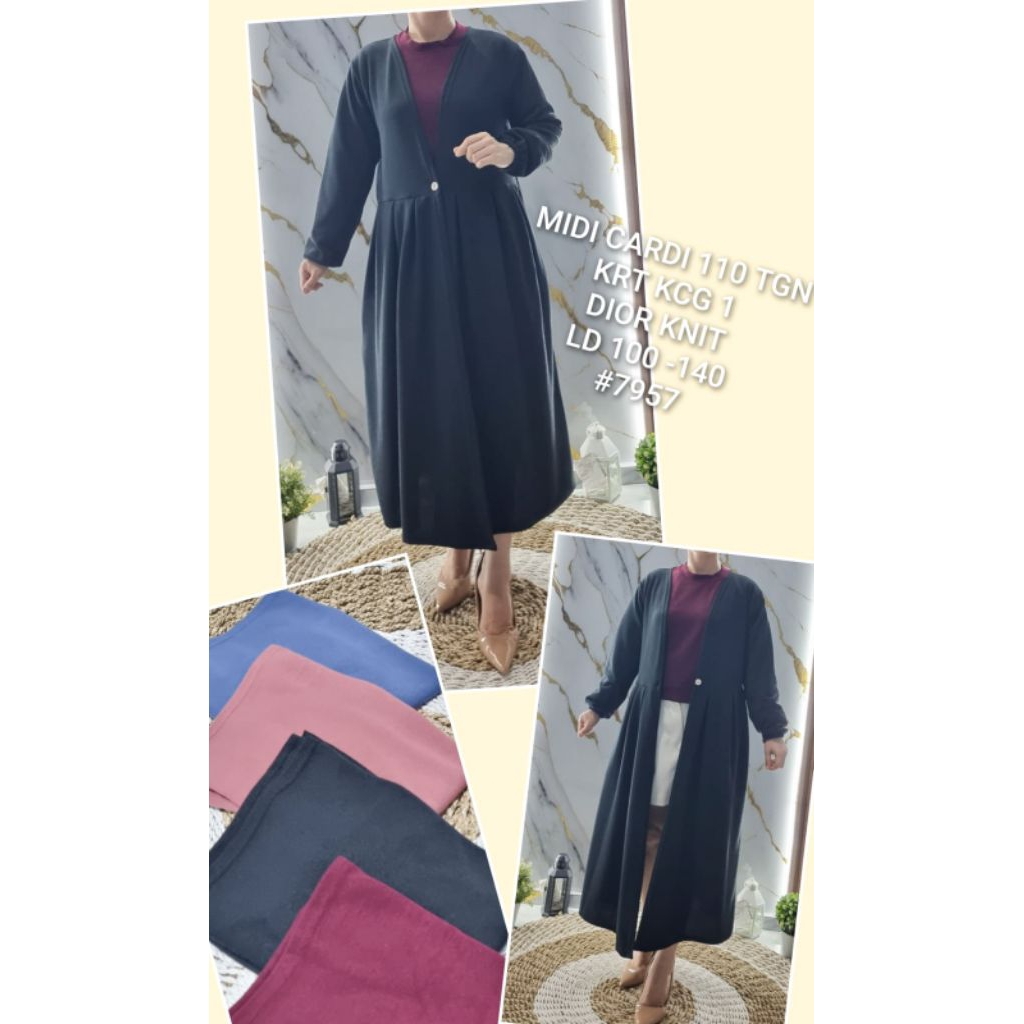 Midi Cardigan Knit By Aquila/Long Cardi/Cardigan Wanita/Midi knit