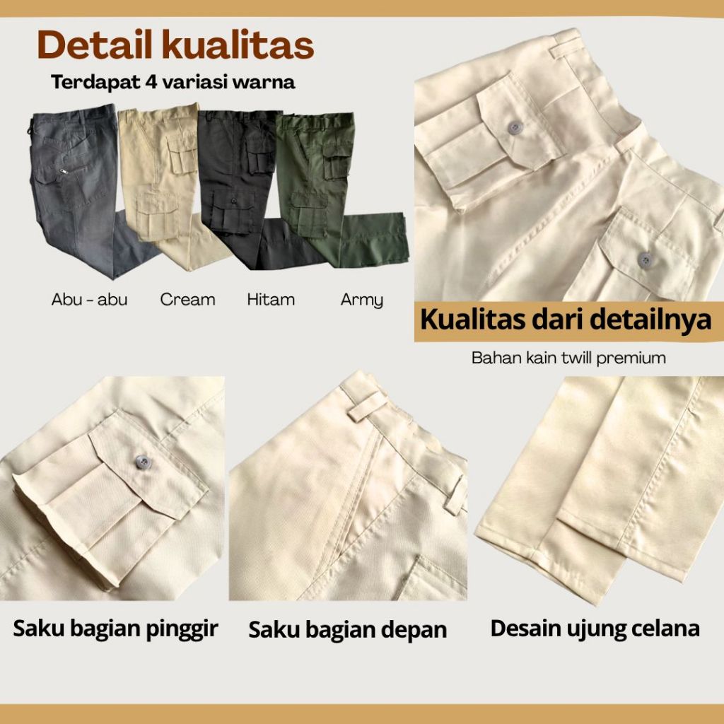 Calana panjang cargo pria dewasa Terlaris