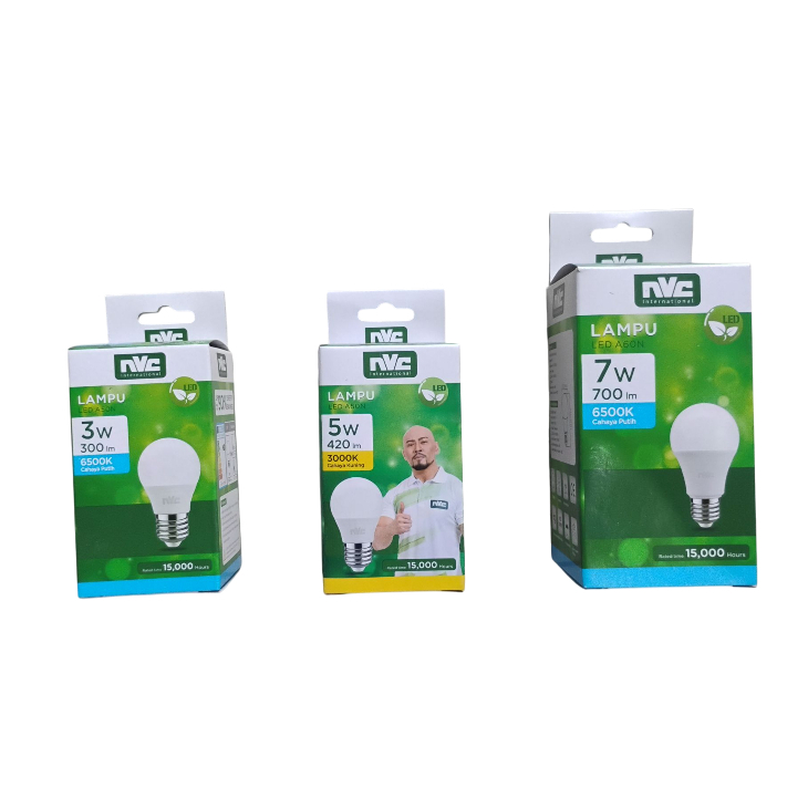 Lampu LED NVC-A50N / A60N Cahaya Terang 3W, 5W, 7W