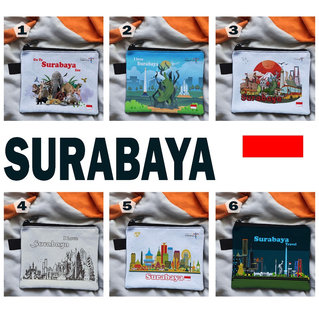 Dompet SURABAYA,  Dompet souvenir 6 motif siap kirim