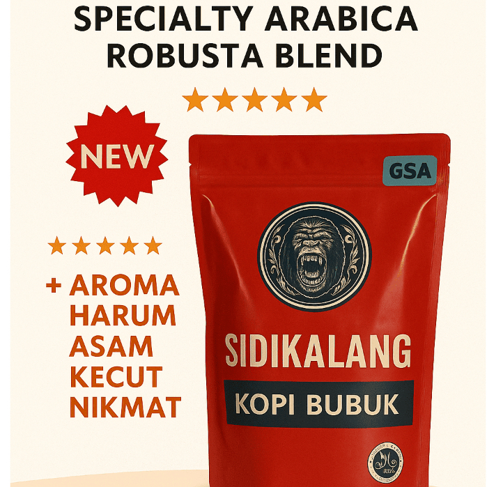 

Kopi Arabika Super Murni Sidikalang 1Kg – Arabica Aroma Harum Asam Kecut, Tanpa Gula & Ampas