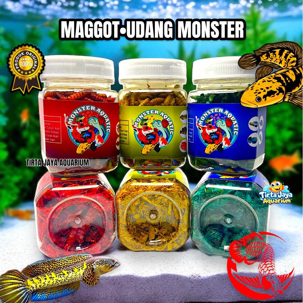 UDANG SUPER MONSTER EXTREME PREMIUM RED YELLOW BLUE KERING PAKAN PREDATOR FISH