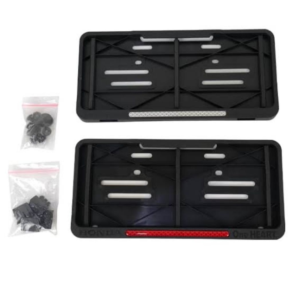 caver plat nomor motor Honda ORI model terbaru , satu set lengkap baut/ring