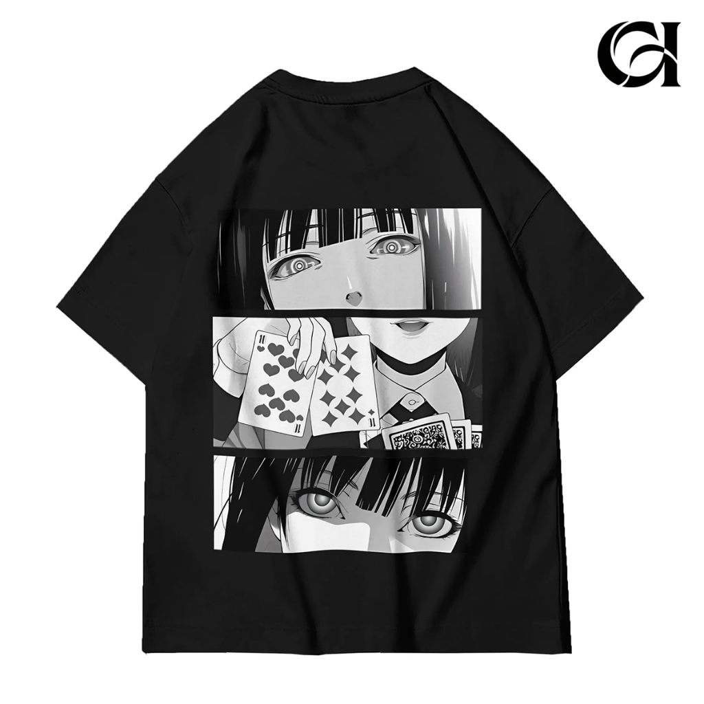 Canvas & Ink Kaos Oversize Anime Poker Eyes | Anime Jepang | Kaos Oversize Unisex | Legan Pendek
