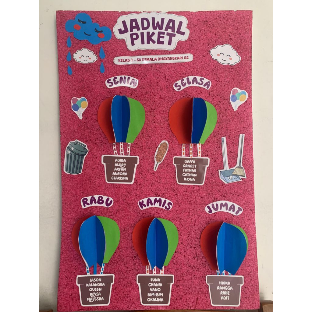 Jadwal Piket 3d Costum