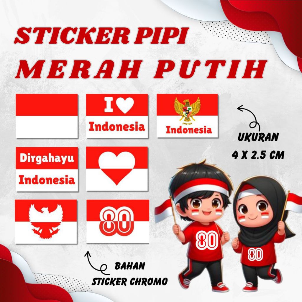 

Sticker Pipi Merah Putih Tujuh belasan Kemerdekaan Agustusan