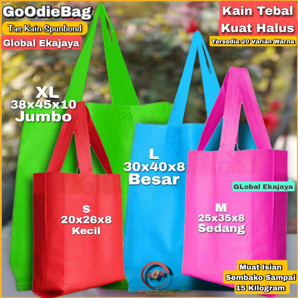 

Goodie Bag Tas Kain Spunbond Untuk Kantong Belanja Sembako Hampers Snack Souvenir Ultah Hajatan