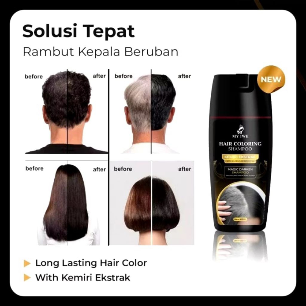 Myiwe Shampoo Uban Garansi Barang Terbaik #antiuban #uban #hitam #black #coklat