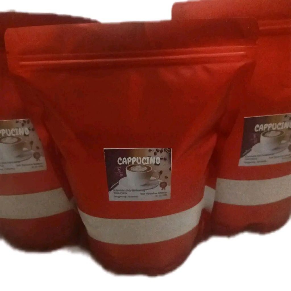 

Bubuk Minuman Rasa Cappucino - Powder Drink Serbuk Cappucino Kemasan 1Kg - Serbuk Cappcin Viral Kekinian - Cappin Rendah Gula
