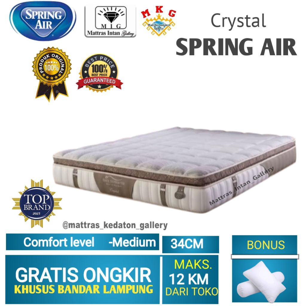 Springbed SpringAir Crystal latex T34cm - kasur spring bed spring air size 160 - 180 bandar lampung 
