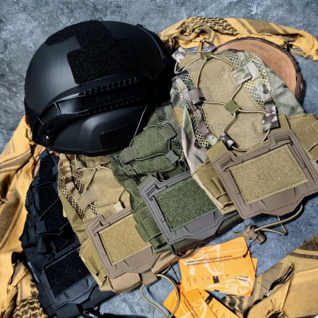 Cover Helm Tactical Militer Army Fashion | 4 Warna (Hitam, Hijau, Cream, Loreng Multicam)