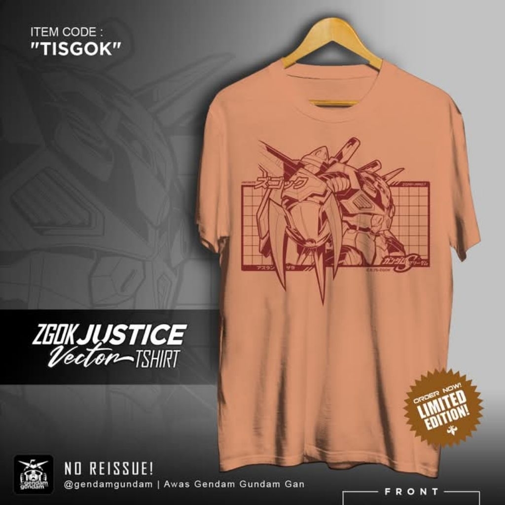 T-SHIRT VECTOR ZGOK JUSTICE GUNDAM STUFF