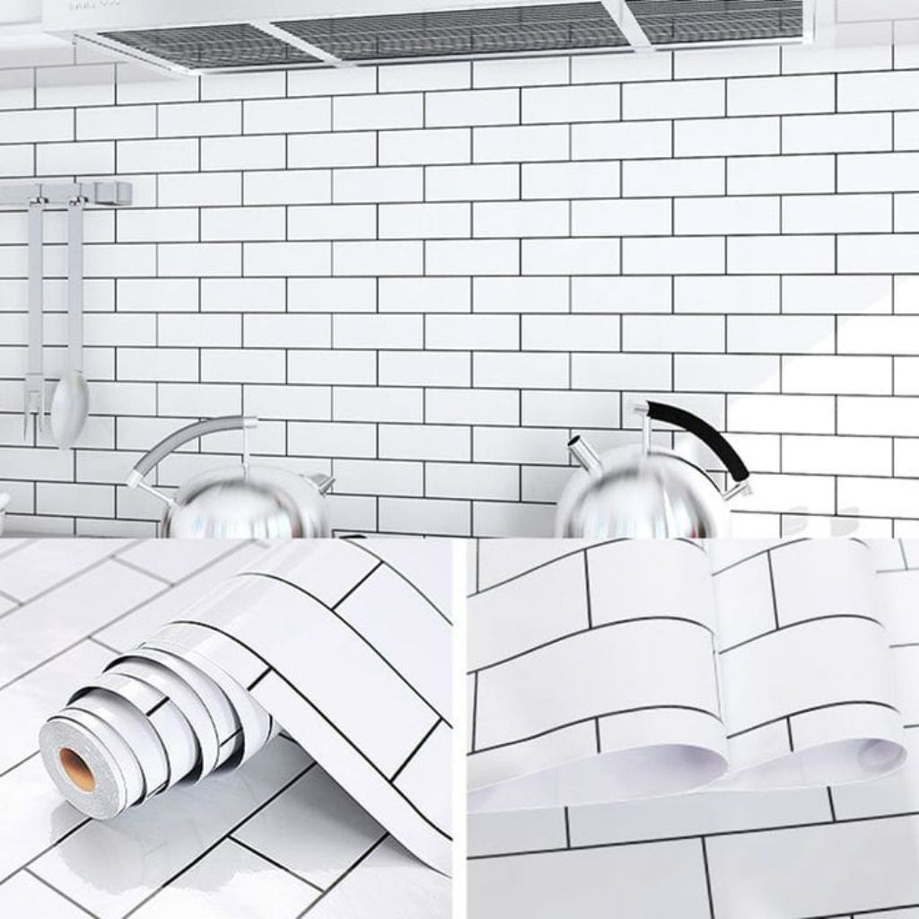 wallpaper Dinding Bata Putih Batu Alam Putih Kamar Tidur Dinding Dapur