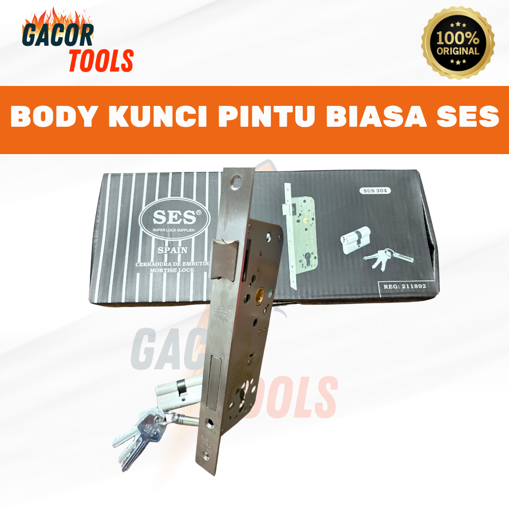 Body Kunci Pintu Biasa SES / Bodi Kunci Pintu SES / Body Kunci Pintu Lidah / Mortise Lock SES 2030 -
