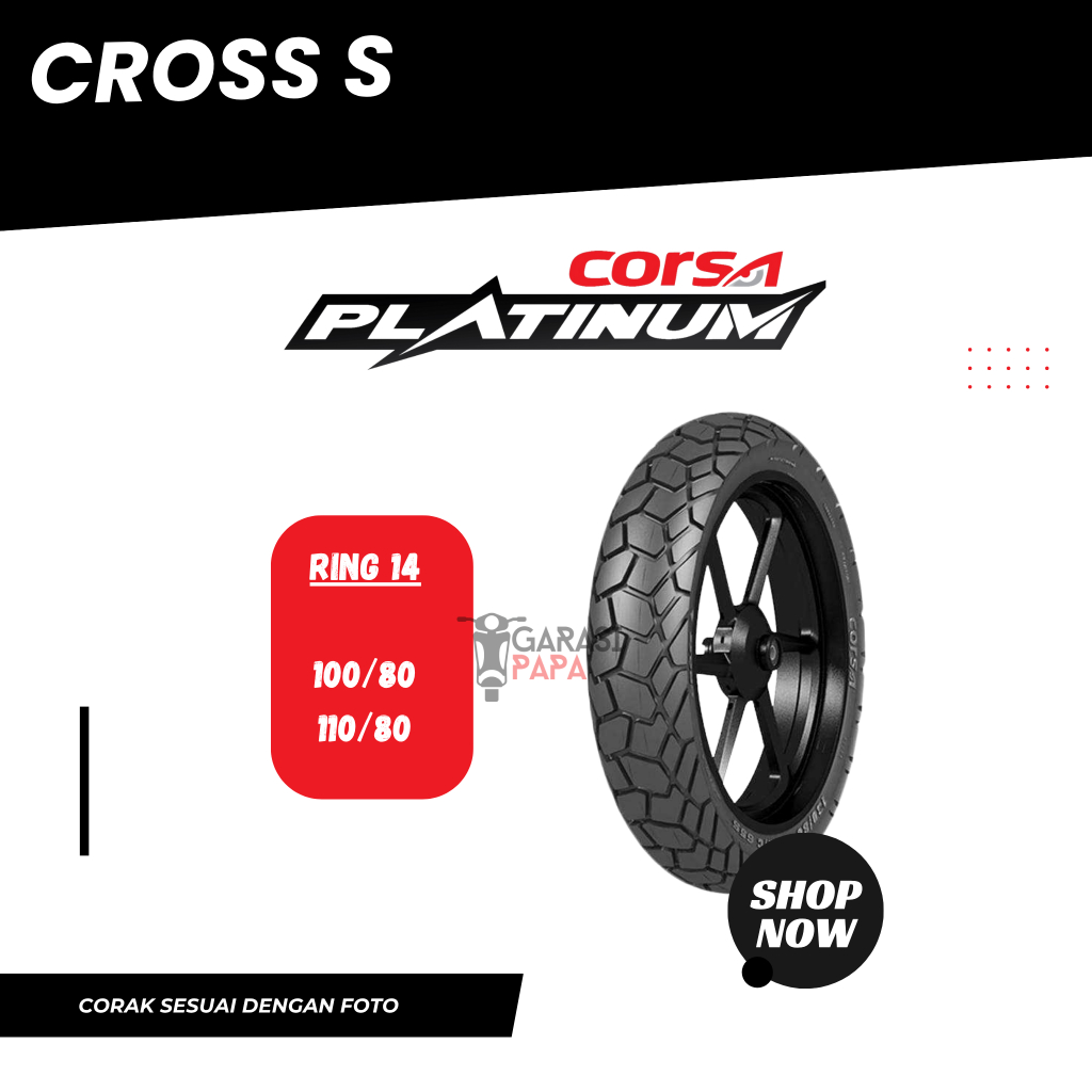CUCI GUDANG Corsa Ban Motor Matic Tubeless Cross S 100 110 / 80 80 Ring 14 Beat Vario Pcx Aerox FREE