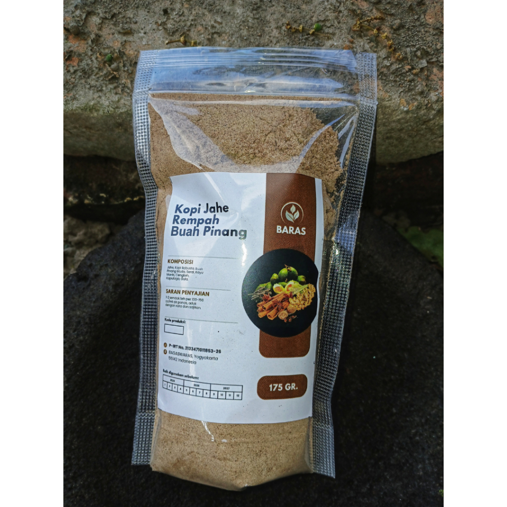 

Kopi Jahe Rempah Buah Pinang 175g - Baras