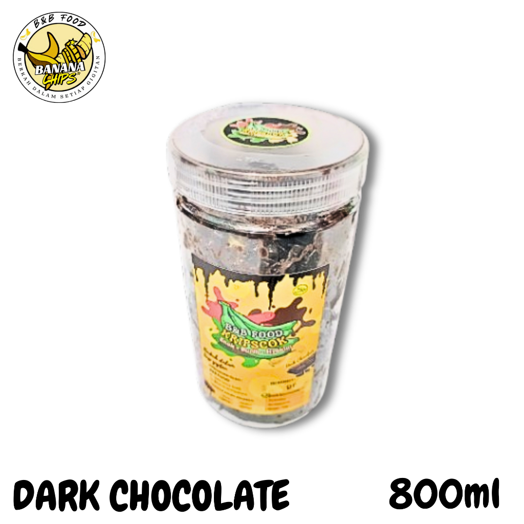 

B&B FOOD KERIPIK PISANG LUMER DARK CHOCOLATE KEMASAN TOPLES 800ML