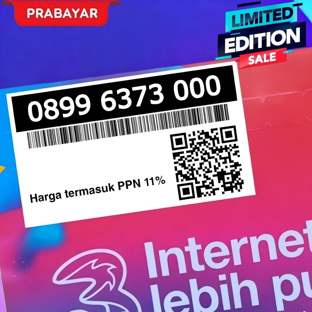 Kartu Perdana 3 Prabayar NOMOR CANTIK 11 digit Batch 6