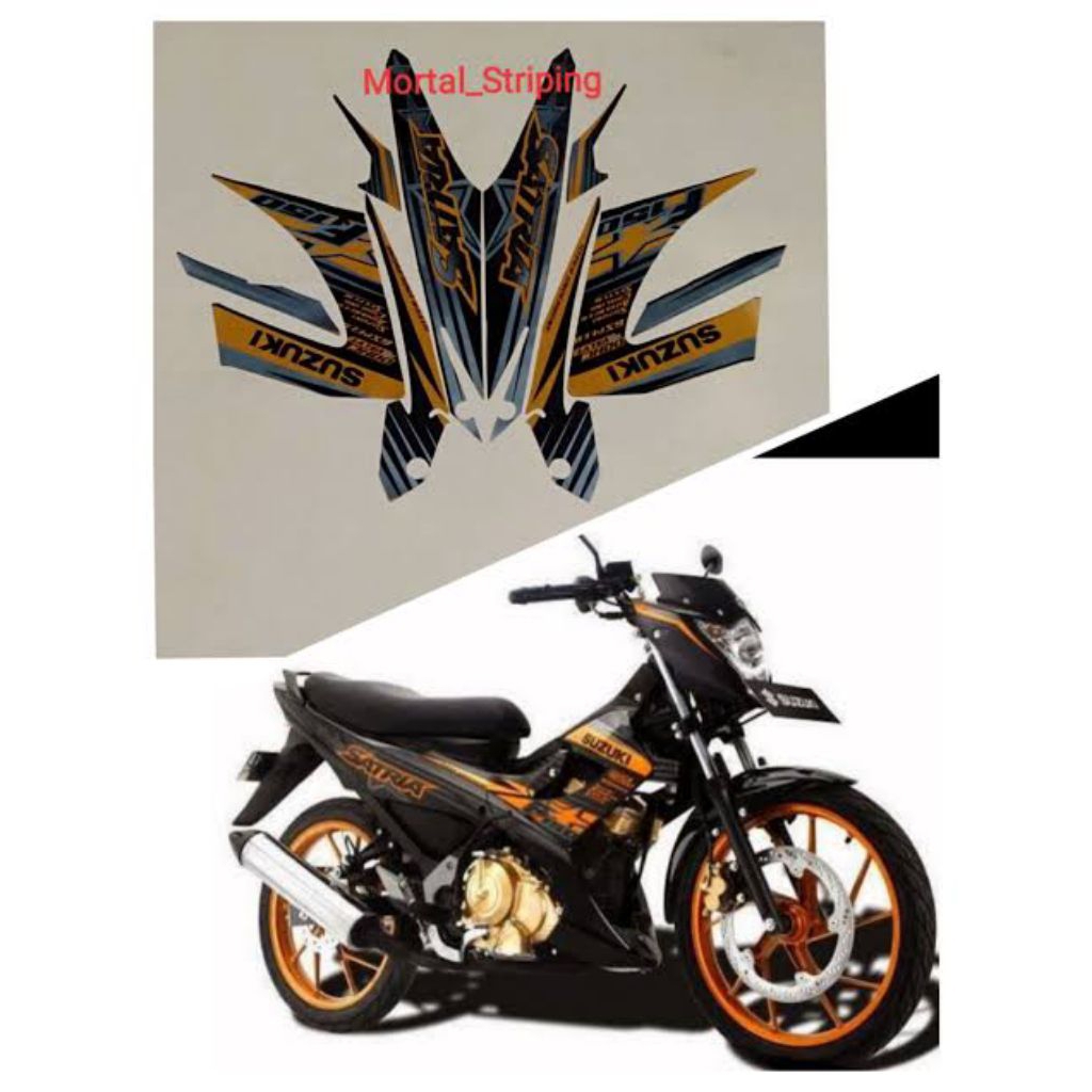 STICKER STRIPING BODY FULLSET MOTOR SUSUKI SATRIA FU 150 TAHUN 2014