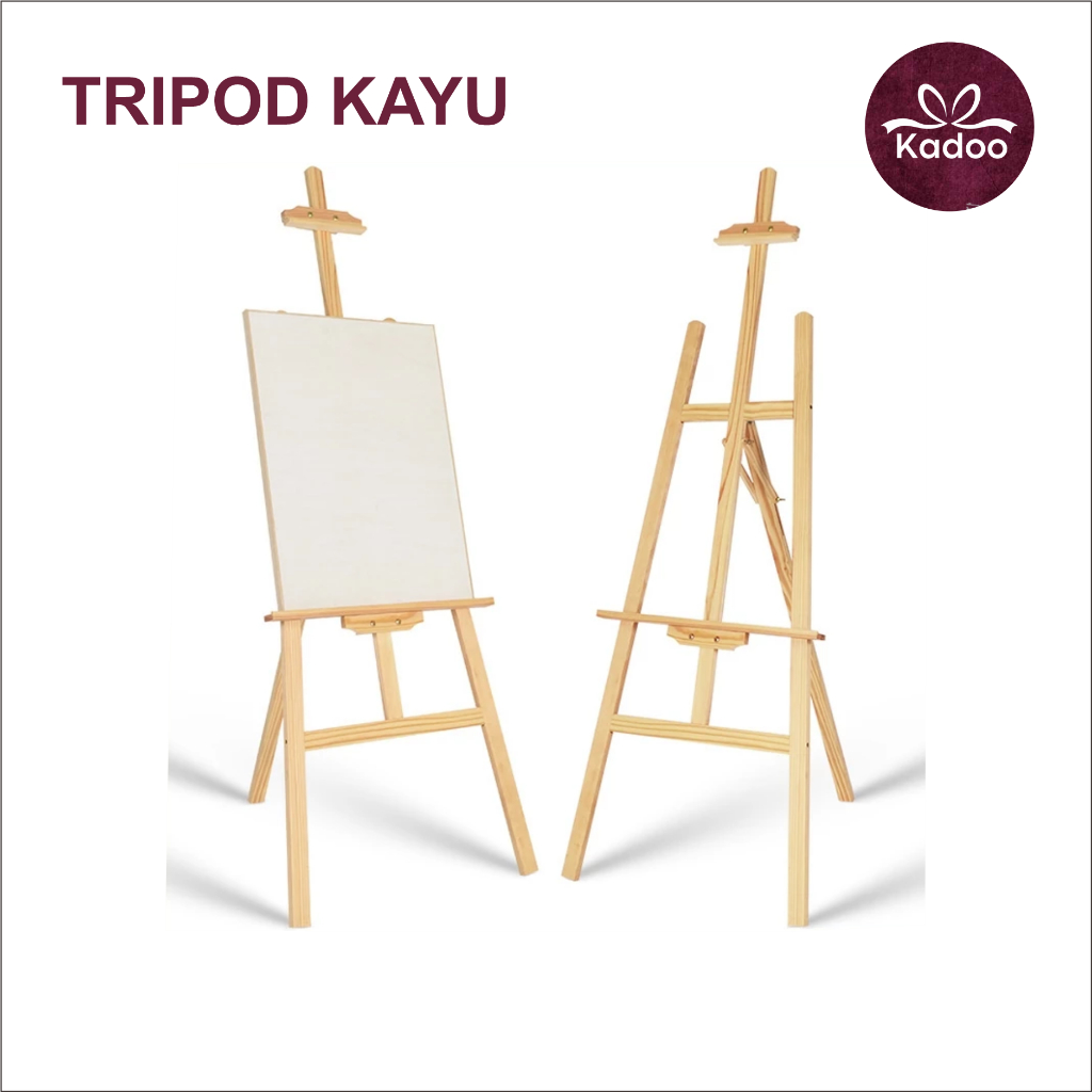 

Tripod Kayu 1 Sisi Serbaguna – Display Papan, Kanvas, Poster