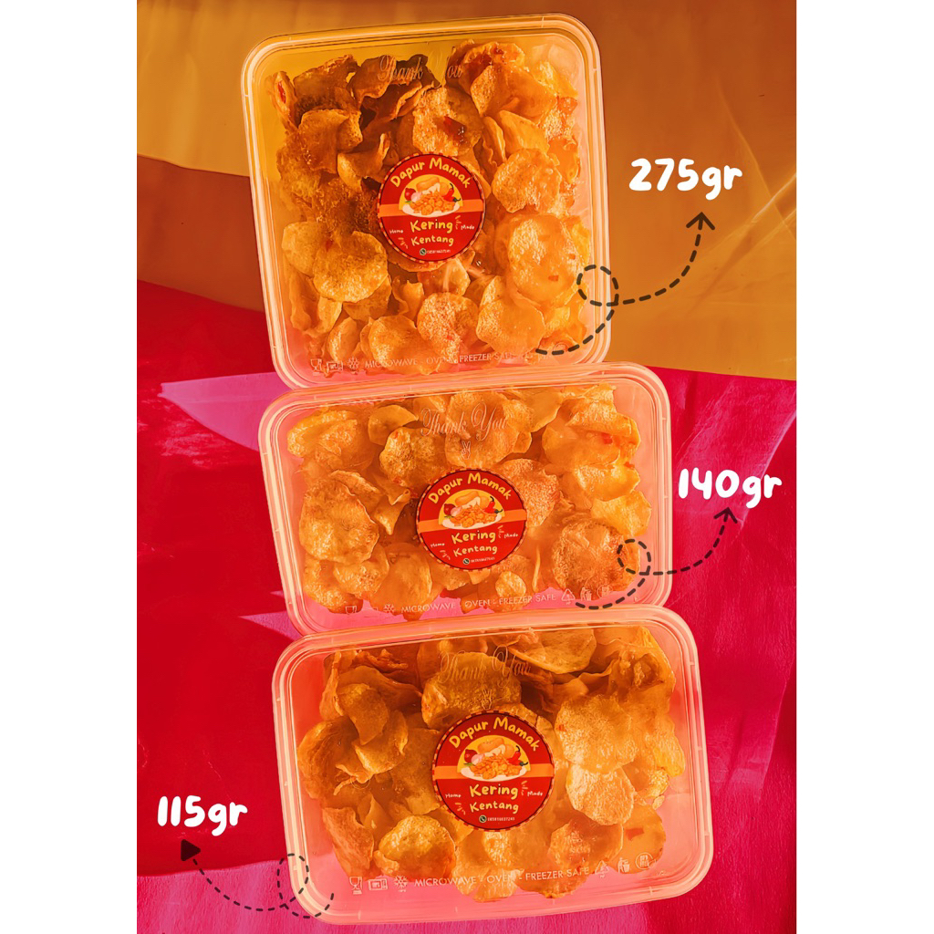 

Kering Kentang Balado Pedas Manis kemasan 115 gram||140 gram||275 gram