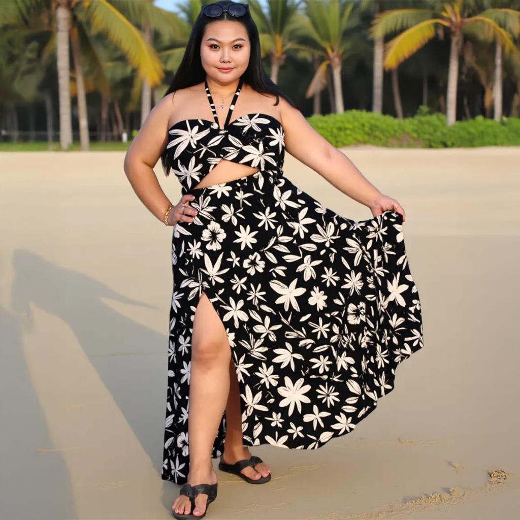 Setelan rok rayon kemben serut pantai Bali motif oneset