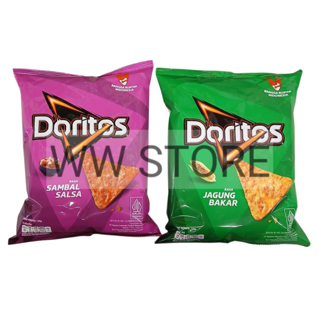 

Cemilan snek makanan ringan rasa JAGUNG BAKAR / SAMBAL SALSA halal MUI Doritos 120g