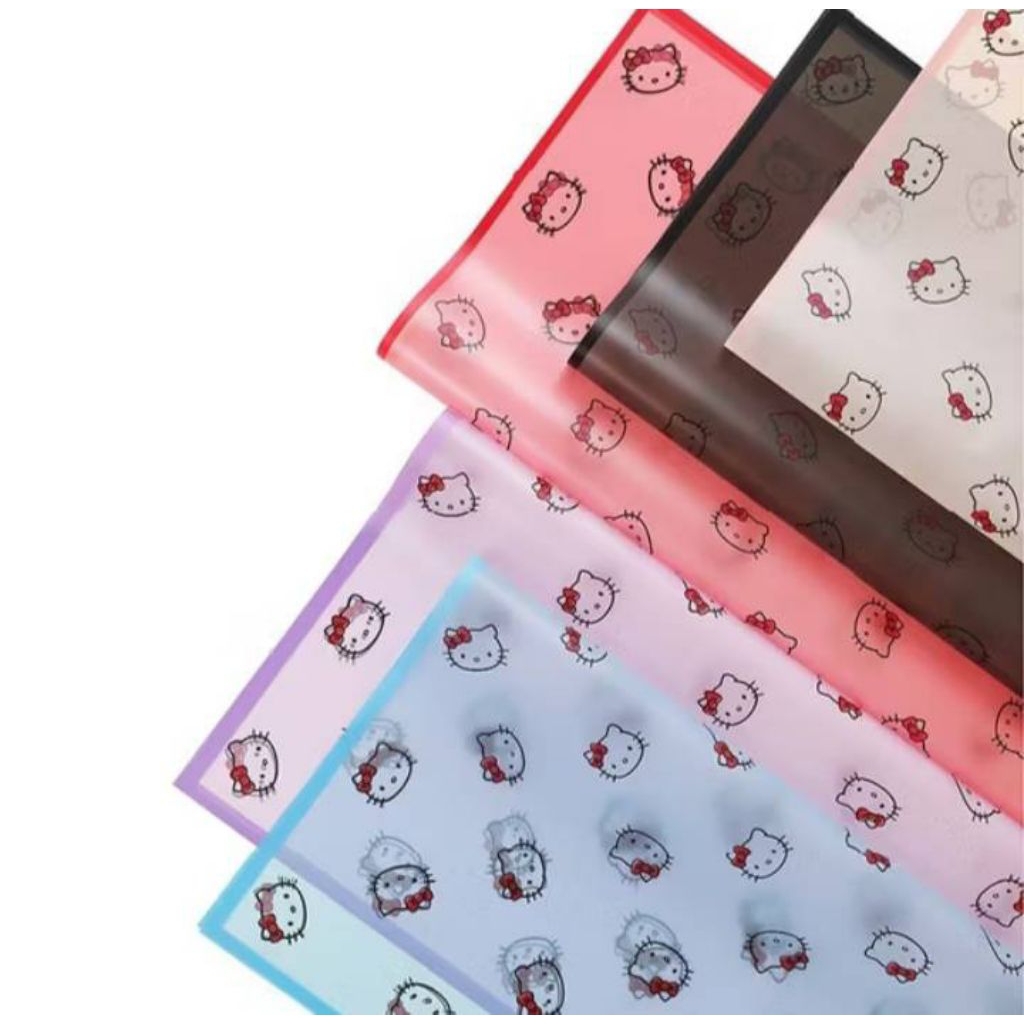 

FREEPACKING-Cellophane motif hello kitty- kertas buket transparant Motif Cherry-cellophane strawberry