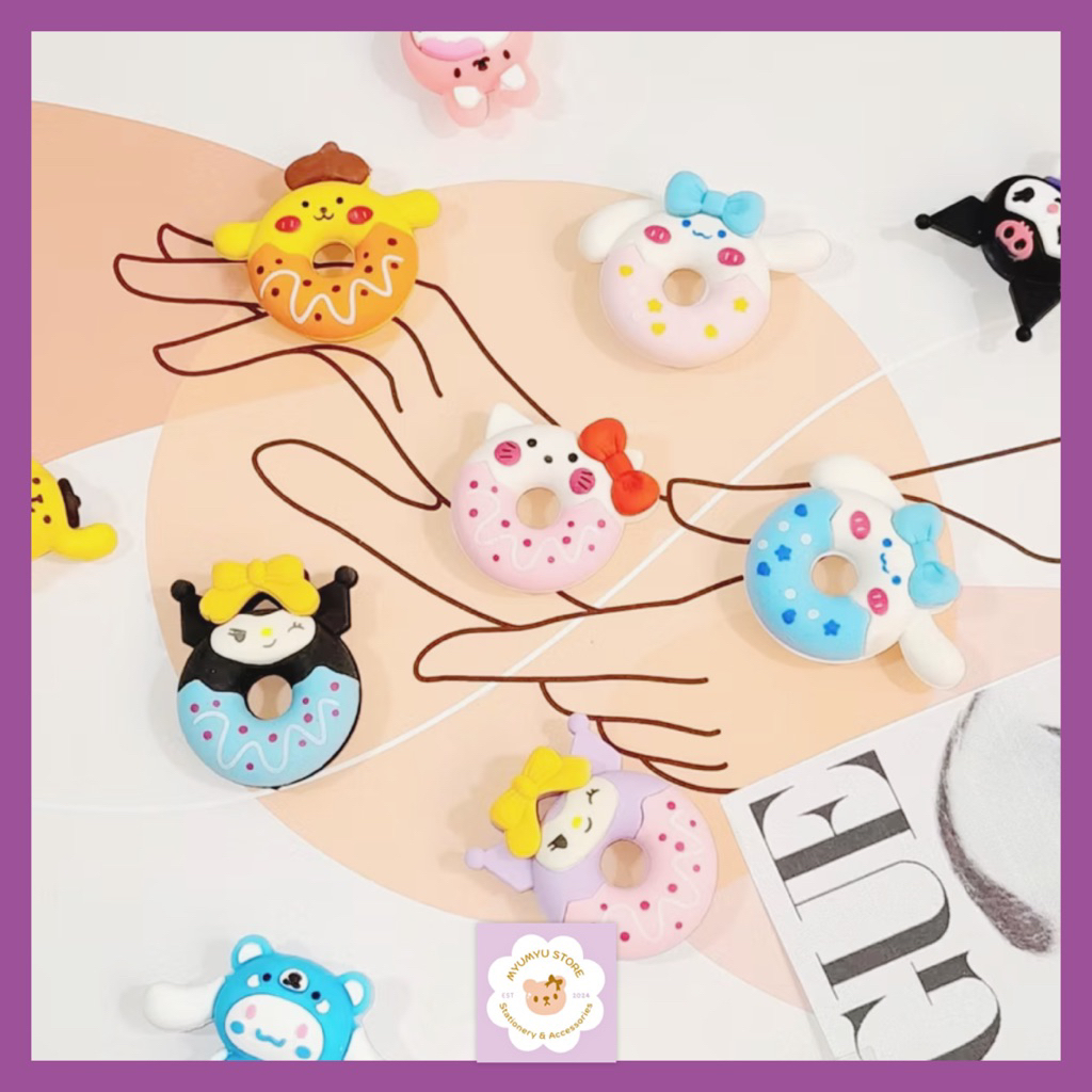 

Penghapus Donat 3D Cinnamoroll Kuromi Labubu Eraser Bentuk Kue Lucu Unik Cute Murah