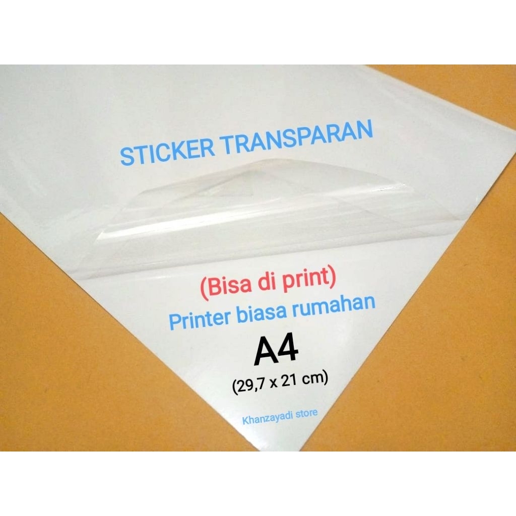 

Kertas Stiker transparan A4 (bisa di print) sticker transparant vinyl inkjet A4 glossy high Quality